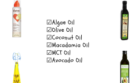 The list of acceptable oils for a healthy diet